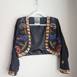 Divine Decadence Sequin Paisley blazer bolero